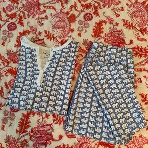 Roller Rabbit blue Hathi Pajamas